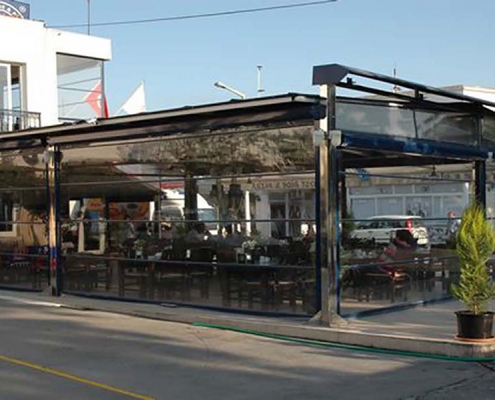 Çeşme Tente Pergola, Şeffaf Stor Modeli 4 Çeşme Tente Pergola, Şeffaf Stor Modeli 4
